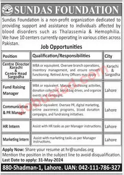 Sundas Foundation Jobs